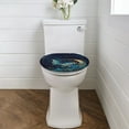 thumbnail image 2 of SEANATIVE Floral Butterfly Toilet Seat Lid Cover Oval Galaxy Moon Soft Toilet Seat Cover Universal Toilet Lid Dust Cover with Elastic Band Decor, Machine Washable, 2 of 6