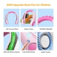 thumbnail image 5 of Ventilador de cuello para niños, ventilador portátil sin aspas para niños de 4 a 14 años, niñas y niños, mini ventilador personal USB de 2600 mAh para viajes/campamento/estudio, 4 velocidades, ligero,, 5 of 5