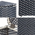 thumbnail image 3 of happimess Chloe 15.56-Gallon All-Weather Wicker/Metal Corner Hideaway Outdoor Trash Can for Package Delivery, Patio Furniture, Cushions, Gardening Tools, Pool Supplies, Navy/White, HPM1200B, 3 of 9