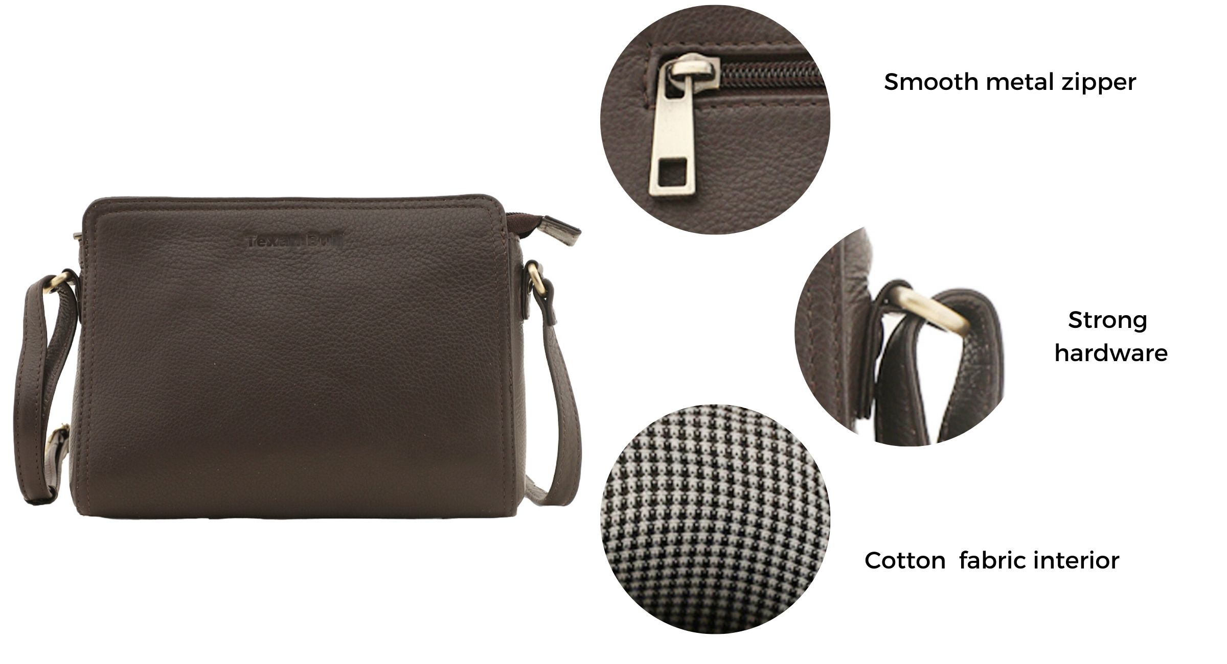 Leather Crossbody Purses For Women- Small Shoulder Handbag With Adjustable Strap