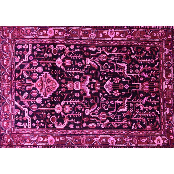 Ahgly Company Indoor Rectangle Persian Pink Traditional Area Rugs, 5' x 7'