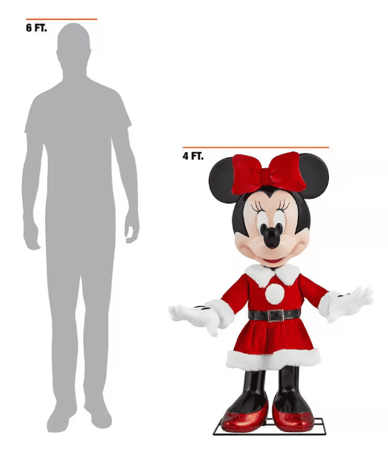 Disney 4 ft. Animated Holiday Santa Minnie Mouse Indoor Christmas Decoration