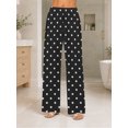 thumbnail image 6 of Women's Pajama Pants with Pockets, Black And White Polka Soft Breathable Lounge Pants, 6 of 8