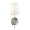 thumbnail image 4 of Globe Electric Brushed Nickel White Fabric Shade 1-Light Wall Sconce, 4 of 9