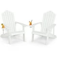 thumbnail image 1 of Patiojoy 2 Pcs Chaise Adirondack Hanches Chaise Adirondack avec Porte-Gobelet Grain de Bois Réaliste Chaise d'Extérieur Résistante aux Intempéries pour Capacité de Poids de 380 Lb Blanc, 1 of 10