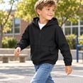 thumbnail image 2 of Junboys Boys Hooded Zip-Up Hoodie Fall - Jacket Boys Jacket Casual Sporty Outerwear for School Travel, Long Sleeve Zip Up Hoodie with Pockets, 2 of 3