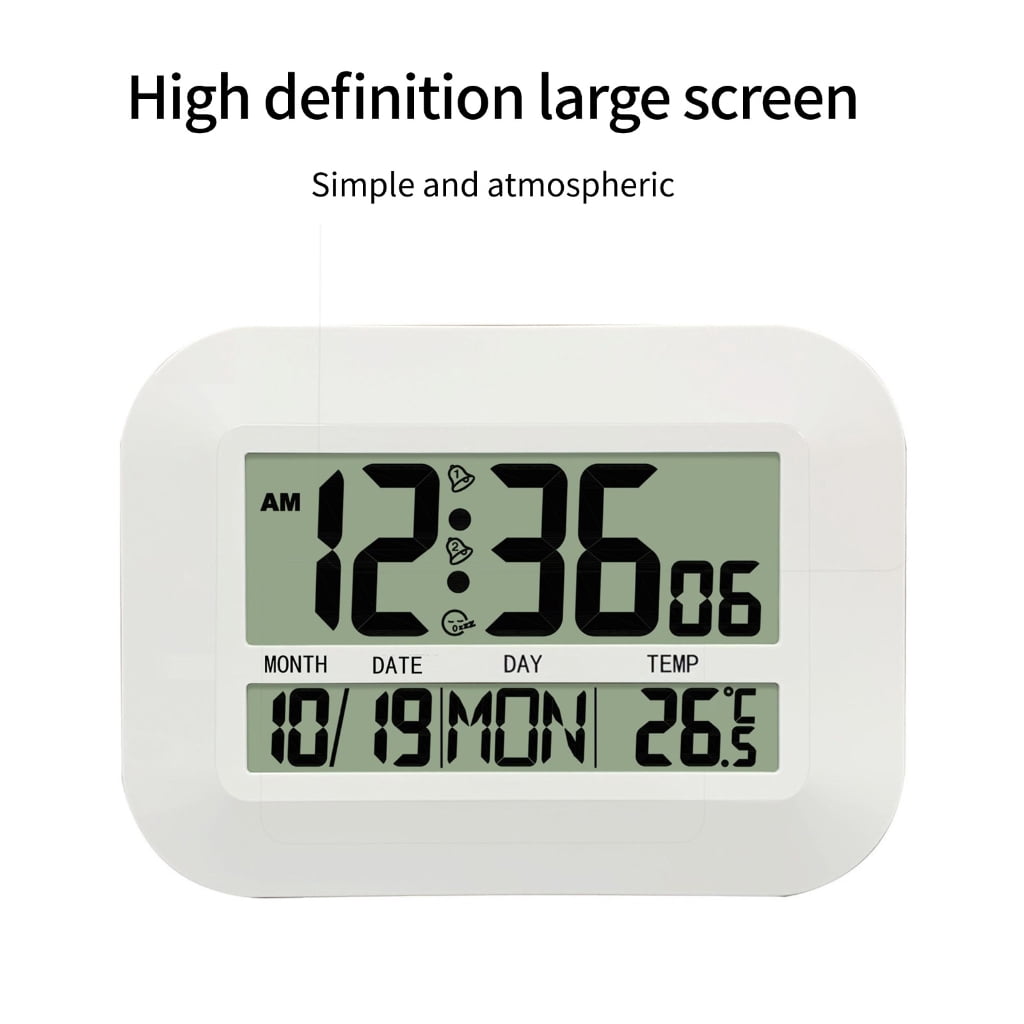 WINDLAND Digital Calendar Clock With Week Temperature Multiple Time Zone Setting Alarm Function For Office Living Room