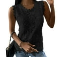 thumbnail image 2 of NJGRAE Business Casual Tops for Women Womens Short Sleeve Tops Womens Lace V Neck Tunic Tank Tops Casual Sleeveless Shirt Blouse Women’S High Neck Workout Tops S, 2 of 6