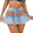 thumbnail image 2 of AXXD Blue Plus Size Shorts Low Rise Summer Spicy Girls Plus Size Elastic Hole Denim Shorts Mother's Day, 2 of 9