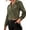 Army Green, variant on Women'S Cropped Corduroy Belted Jacket Motorcycle Jacket Coat Khaki L