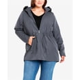thumbnail image 1 of EVANS Womens Faux Fur Hooded Coat, Grey, Plus Size, 20W, 1 of 1