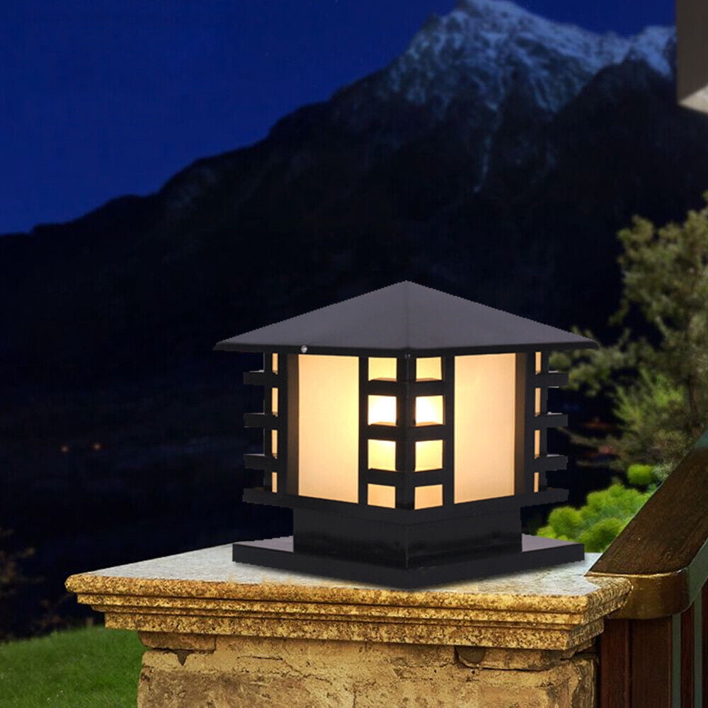 Retro Outdoor Post Lamp Garden Pillar Light Yard Gate Lantern Lamp Waterproof