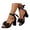 Black, variant on Women’S Velvet Flock Bow Accent Pointed Toe Ankle Buckle Pumps, Adjustable Strap Block Heel Dress Shoes, Comfortable Mid Heel Evening Office Heels, 1 Pair, Sizes 36 Through 43