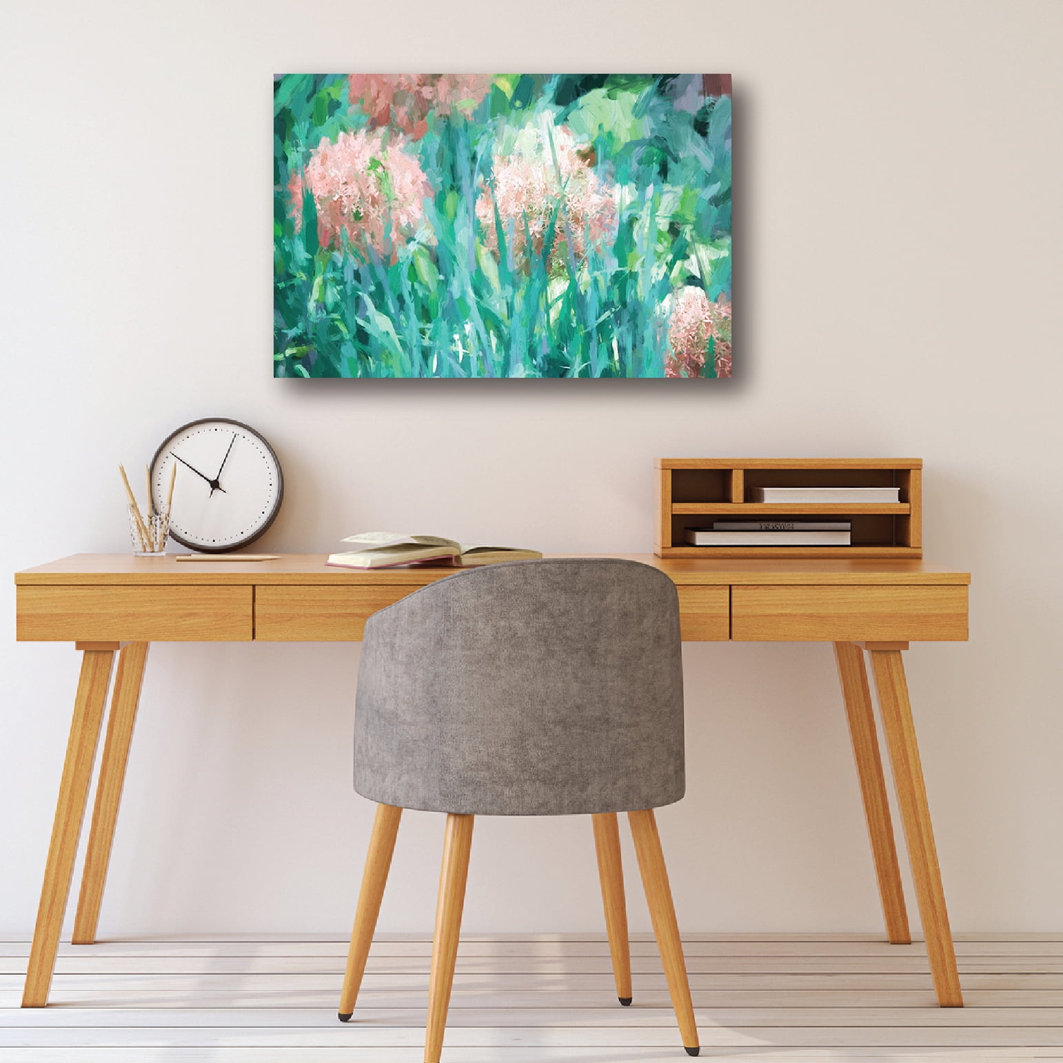 Fields fo Bloom Mint & Pink II Gallery-Wrapped Canvas Wall Art, 24x36