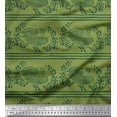 thumbnail image 1 of Soimoi Moss Georgette Fabric Stripe,Leaves & Hen Block Fabric Prints by Yard 42 Inch Wide, 1 of 1