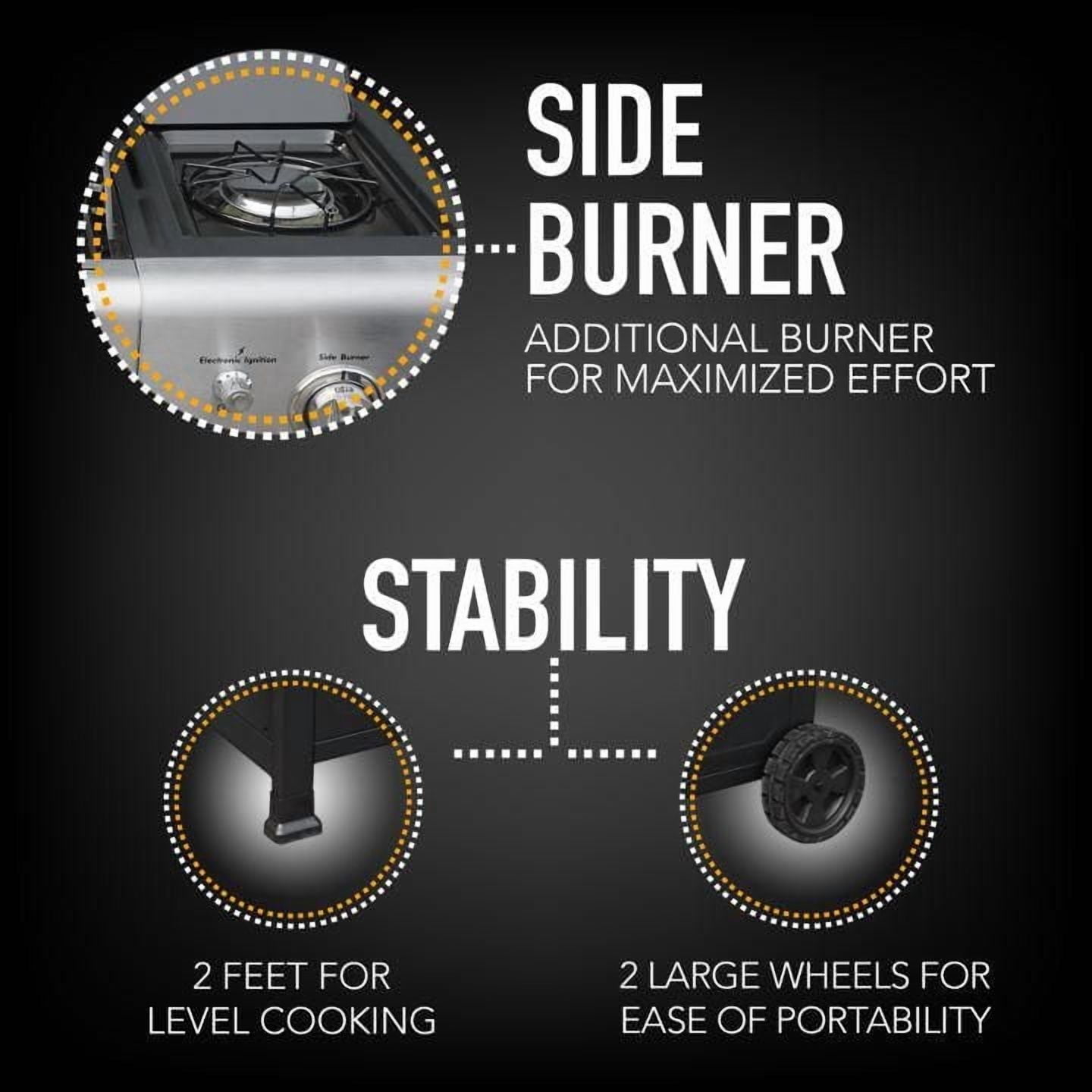 Kenmore - 4 Burner Gas Grill Plus Side Burner - Black with Stainless Steel Lid