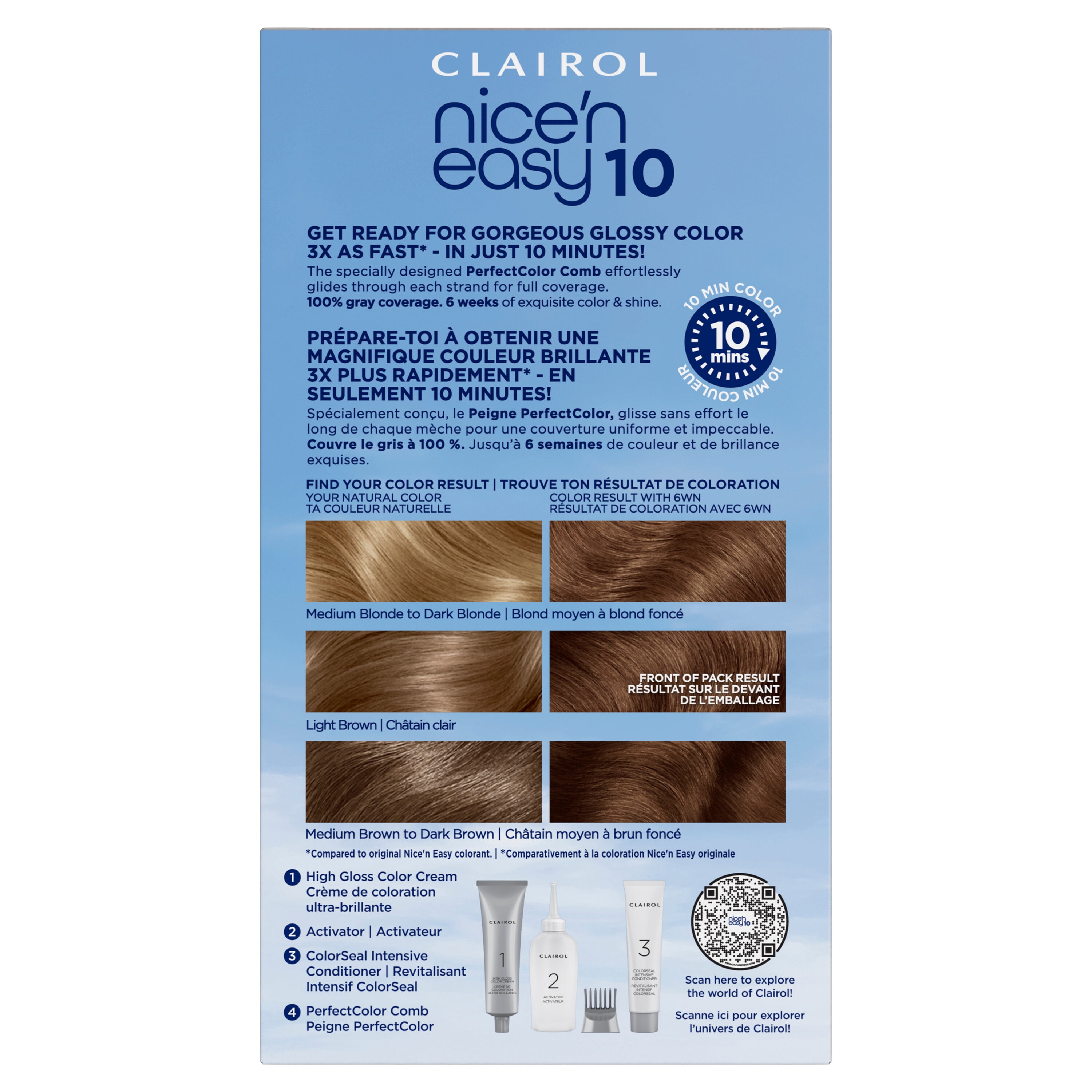 Clairol Nice'n Easy10 Permanent Hair Color Cream, 6WN Light