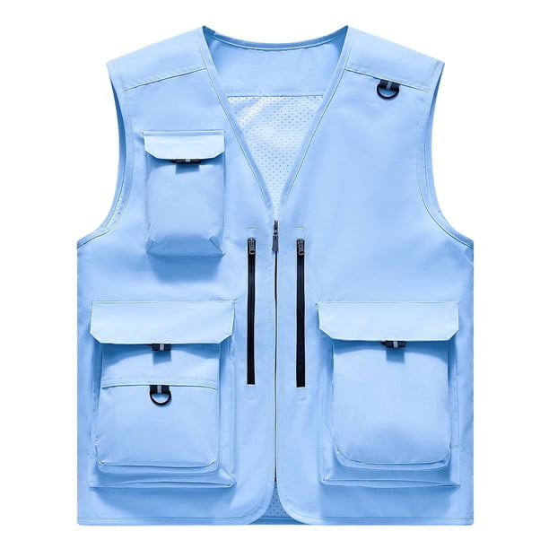 Chaqueta de Hombres Casual Delgado Multi-Bolsillo Seco Rápido Suelto Montaña Al Aire Libre Abrigo Deportivo, Chaqueta Traje para Hombres