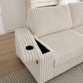 thumbnail image 5 of 110" Oversized Sectional Couch, L-Shaped 5-Seater Modular Sofa With Two Storage Spaces, Charging Ports and Cup-Holders, Comfy Corduroy Upholstered Couches for Living Room, 5 of 7
