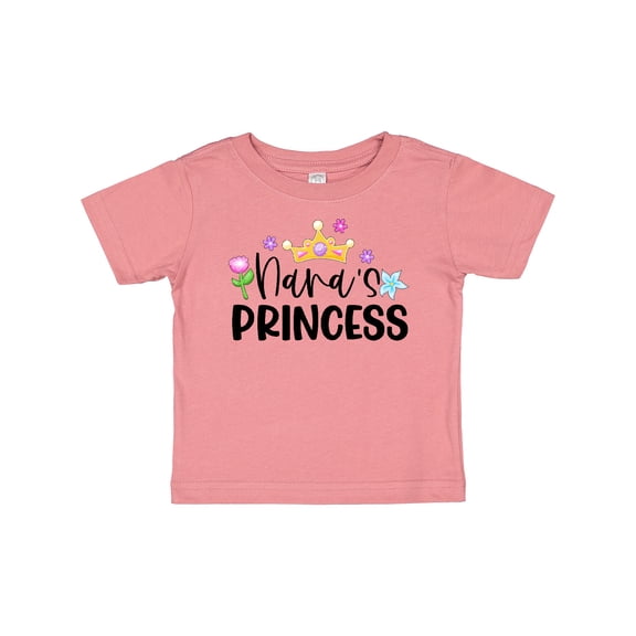 Inktastic Nana's Princess Crown and Flowers Girls Baby T-Shirt