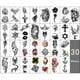 thumbnail image 3 of Tatuajes temporales Metuu, 46 hojas impermeables para todo el brazo, 3 of 6