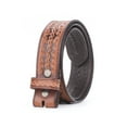 thumbnail image 3 of Resistance Western Leather Belt with Floral Engraved Buckle – Hand-Embossed Full-Grain Cowgirl Belt for Women’s Casual Wear, Plus Sizes Available, 3 of 7