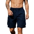 thumbnail image 3 of Homeyce Men's Stretch Cargo Shorts with Multi-Pocket Elastic Waistband Shorts Pants Drawstring Ripstop Straight Leg Cargo Shorts Outdoor Casual Workout Lightweight Pants,Black L, 3 of 5