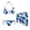 Blue Hibiscus, variant on Pineapple Womens Bikini V Neck Swimsuit Sexy Bathing Suits Halter Triangle Tops String Three Piece Bikini Sets with Beach Sarong Plus Size Sheer Coverups for Swimwear