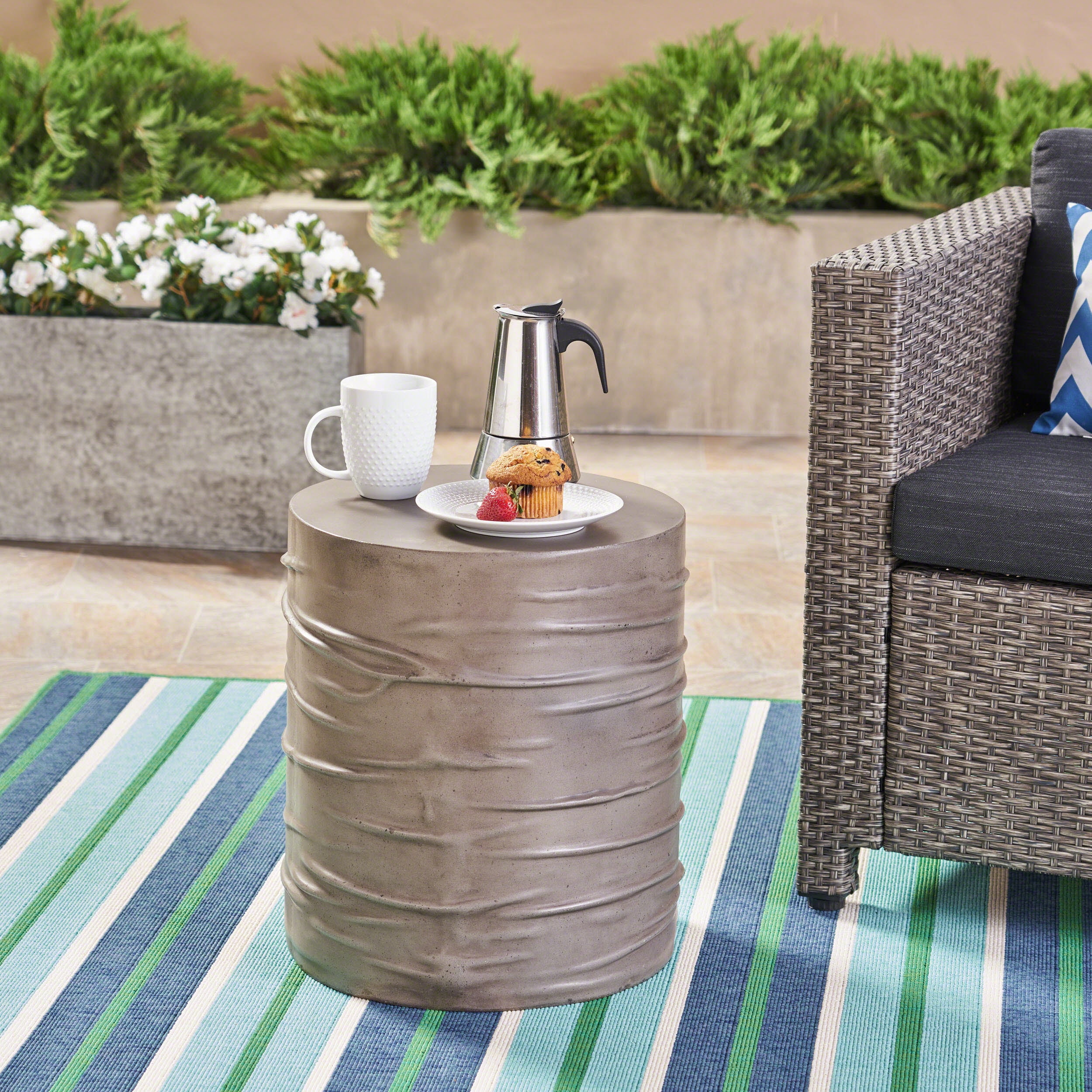 Christopher Knight Home 304882 Aubree Outdoor 16" Weight Concrete Side