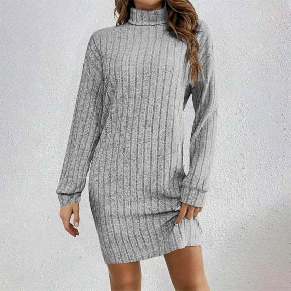 WJHWSX Casual Dresses for Women,Fall Dresses for Women 2025,Womens Dresses,Long Sleeve,Breathable,Comfort Fit,Solid,S(US:4)
