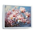 thumbnail image 2 of Designart "Pink White Magnolias Magnolia Euphony" Floral Floater Framed Canvas Print, 2 of 7