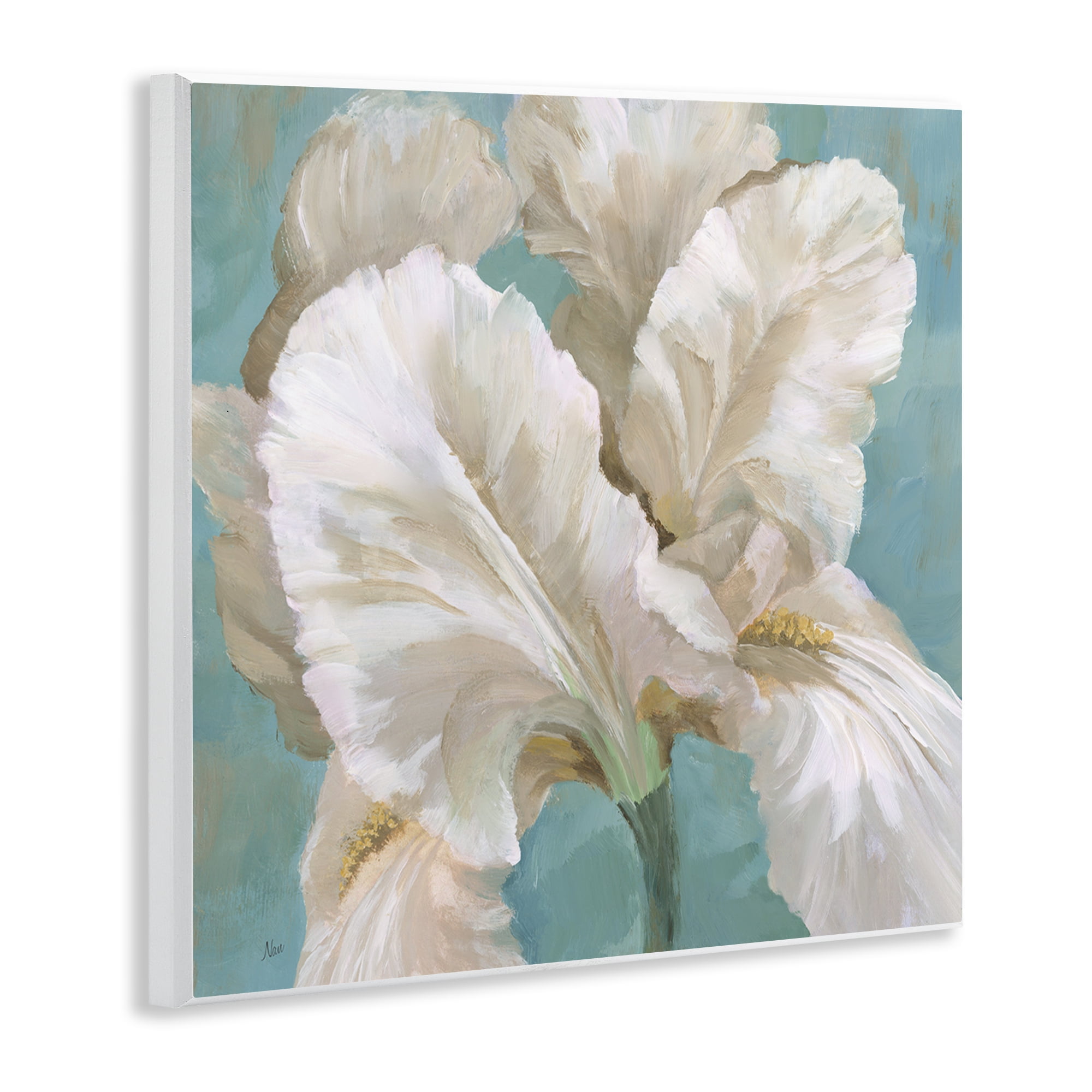 Stupell Industries White Iris Petals Botanical & Floral Painting Unframed Art Print Wall Art, 12 x 12