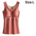 thumbnail image 2 of Débardeurs Thermiques Sans Manches pour Femmes Col en V avec Soutien-Gorge Intégré - Rose, 2 of 5