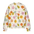 thumbnail image 5 of DISNIMO Flower Printed Jackets for Women Long Sleeve Sweatshirts Zip Up Outwear Fall Winter Clothes, S, 5 of 7