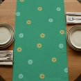 thumbnail image 5 of Happy Easter Table Runner, Rabbits Eggs Spring Daisy Floral Grass Green Cotton Linen Table Runners 108 Inches Long, Dresser Scarf Runner for Dining/Living Room/Kitchen/Square Tables 13''x108'', 5 of 9