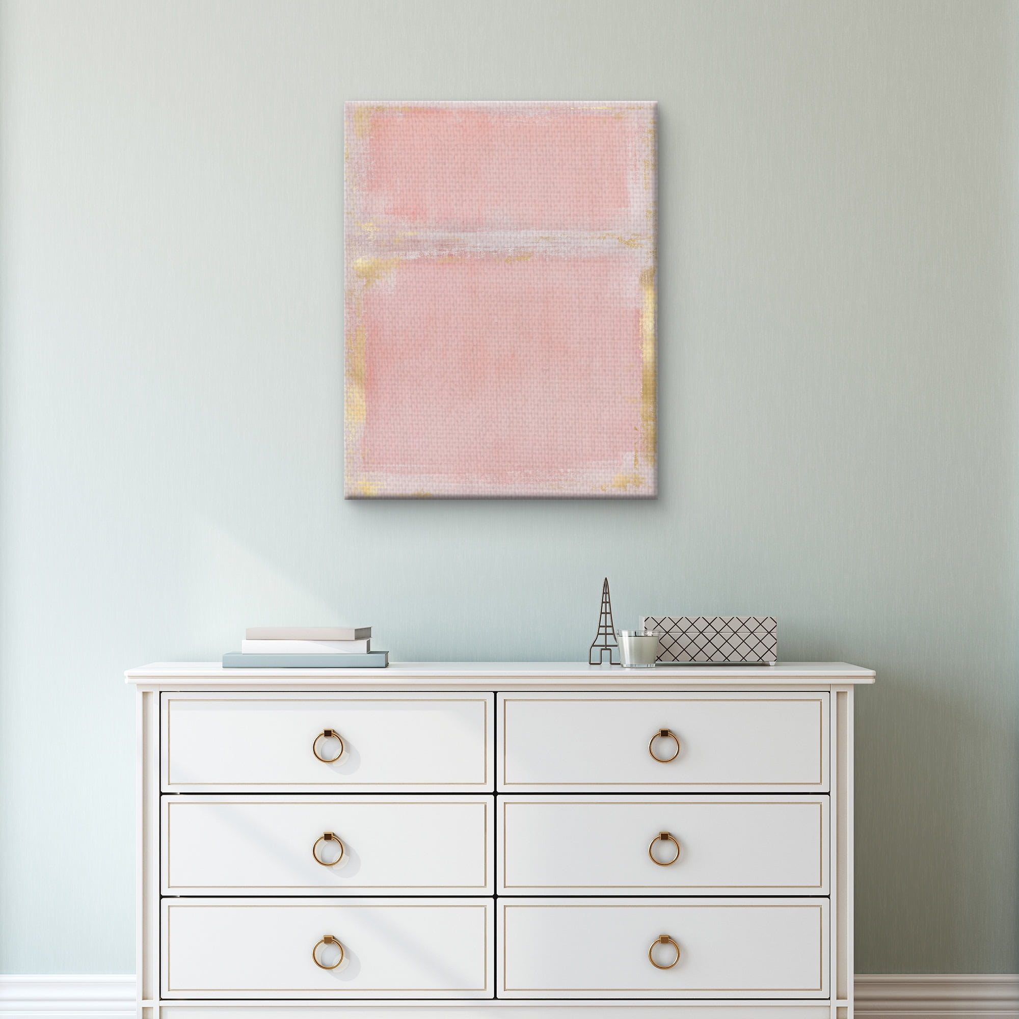 Masterpiece Art Gallery Golden Blush Abstract By Belle Maison Canvas Art Print 22" x 28"