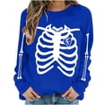 thumbnail image 2 of Inverlee Womens Halloween Sweatshirts Funny Pumpkin Ghost Graphic T-shirt Classic Crewneck Sweatshirt Long Sleeve Dressy Casual Pullover Tops Halloween Party Supplies, 2 of 6