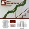thumbnail image 4 of 6FT Pre-lit Norfolk Pine Garland with 35 LED Lights – Extra Full 80 Branches Real Touch Artificial Christmas Garland for Fireplace,Stairs,Indoor Outdoor Holiday Winter Decor, 4 of 9
