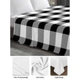 thumbnail image 6 of Black and White Plaid King Size Flat Sheet, Wrinkleproof & Fadeproof Cooling Flat Bed Sheet Only, Farmhouse Checkered Buffalo Breathable Soft Bedding Top Sheets 105 x 98 Inches, 6 of 8