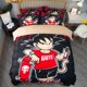 thumbnail image 1 of Juego de ropa de cama de Dragon Ball Goku, Sábana de Cuatro piezas, funda de almohada sólida, colcha de lino, tamaño Queen y King, accesorios de cama, 1 of 4