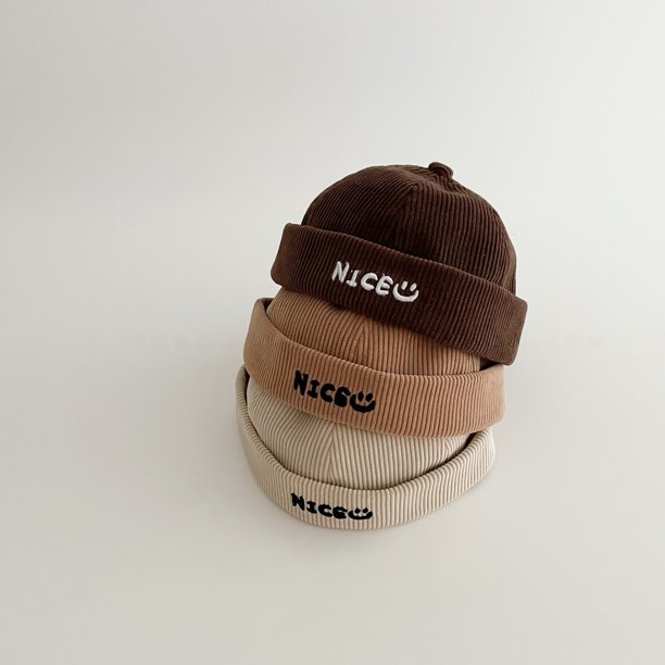 Sombrero de pana para niños, estilo yuppie, estilo retro, de piel de melón, para bebé, estilo coreano, para otoño e invierno, estilo extranjero, sombrero pirata