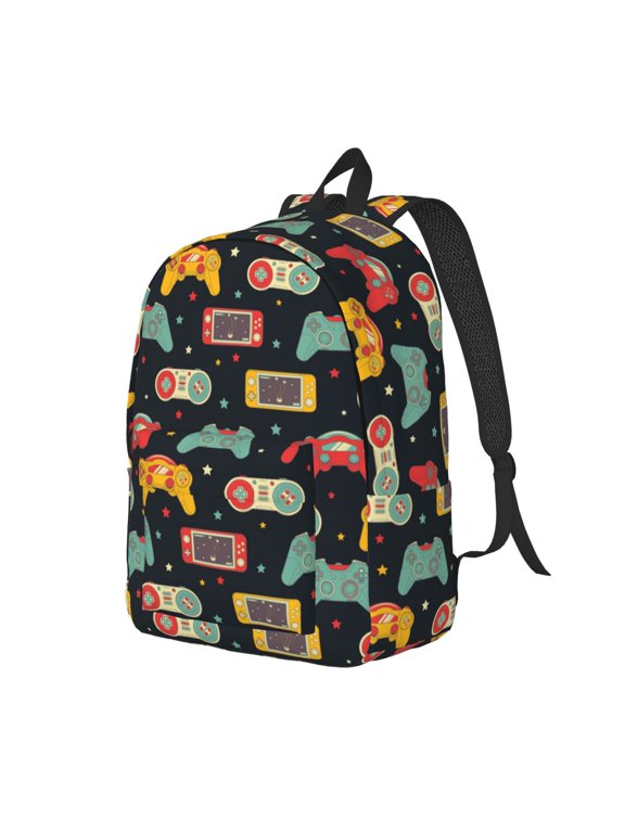 Xecao Retro Video Game Canvas College Laptop Backpack, a durable rucksack designed for both men and women, ideal for travel, school, and daily use-