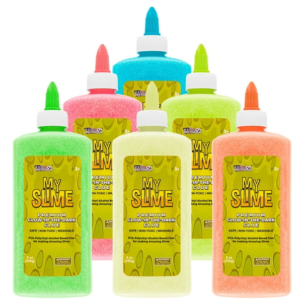 My Slime 6 Color Premium GlowInTheDark Glue Pack (8oz Bottles) Kid