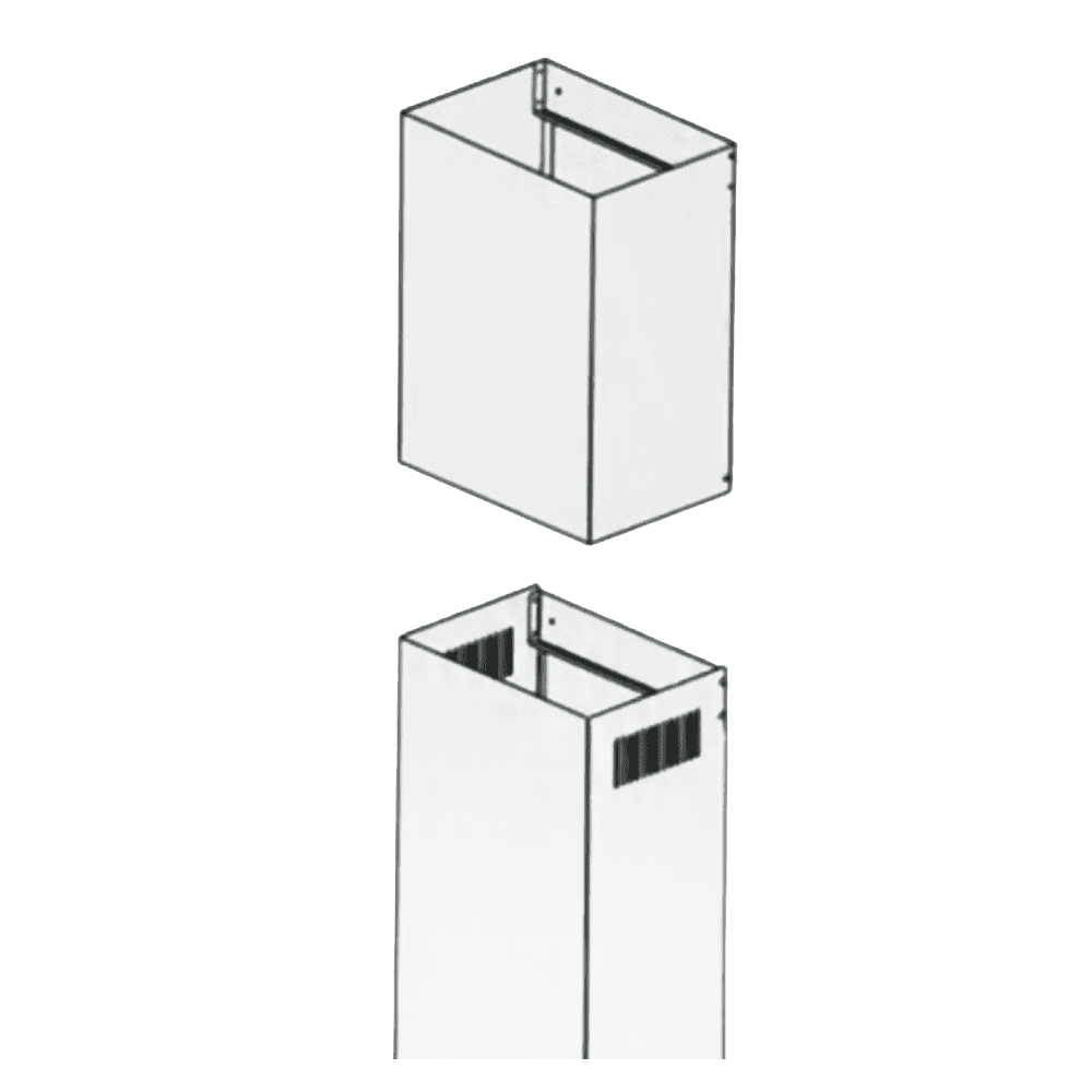 BRANO TW03S Series Flue Extension Kit for 9-10 Ft Ceilings - 15.75 inch Chimney Range Hood Accessory in Stainless Steel (Model: 03SChimney)