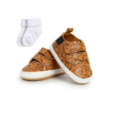 

Ymiytan Toddler Kids Flats Prewalker Crib Shoes Casual Moccasin Shoe Walking Comfortable Lightweight First Walkers Sneakers Brown Animal Print with Socks 5C