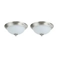 thumbnail image 1 of Aspen Creative 63018-12 LED Flush Mount Ceiling Light Fixture, Transitional Design in Satin Nickel Finish, Frosted Glass Diffuser, 13" Diameter, 2 Pack, 1 of 2