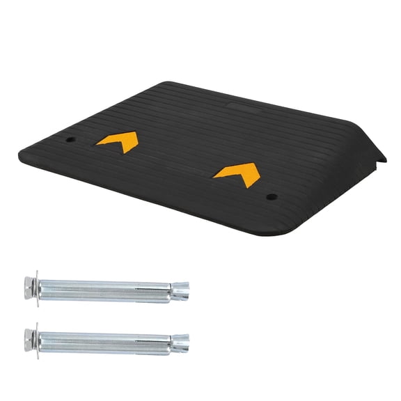 Heavy Duty Rubber Threshold Ramp for Wheelchairs – Portable, Non-Slip, Weather Resistant for Doorways, Stairs & Curb – 33,000 Lb Capacity – 3''