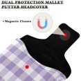 thumbnail image 3 of Haosy Purple Gingham Golf Mallet Putter Cover Strong Magnetic Leather Golf Club Headcover Closure, 3 of 7