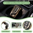 thumbnail image 3 of Key Fob Cover Compatible with Toyota Camry SE/LE 2018-2024 Corolla SE/LE 2019-2025 Highlander C-HR Fortuner 4 Button Keychain Case Holder Protector,2 Buttons Gold Gray, 3 of 6