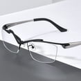 thumbnail image 4 of FONEX Pure Titanium Glasses Frame Men Semi Rimless Square Eyeglasses Eyewear ( 85763 Black ), 4 of 9